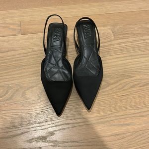 Zara kitten heel sling backs